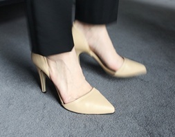 4color side open heel[수제화]  베이지 240mm / 굽9
